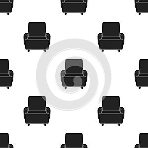 Cinema armchair icon in black style isolated on white background. Films and cinema pattern stock vector illustration.