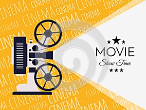 Cinema background or banner. Movie flyer ticket template