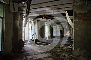Cinema Building in Pripyat Town in Chernobyl Exclusion Zone, Ukraine