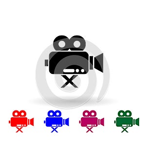 Cinema camera multi color icon. Simple glyph, flat vector of media icons for ui and ux, website or mobile application