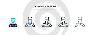 Cinema celebrity icon in different style vector illustration. two colored and black cinema celebrity vector icons designed in