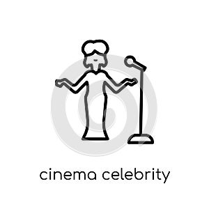 cinema celebrity icon. Trendy modern flat linear vector cinema c