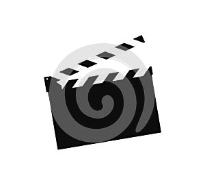 Cinema Clap board icon vector icon on white