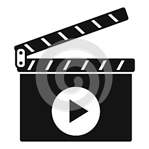 Cinema clapper icon simple vector. Clap board