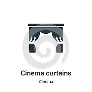 Cinema curtains vector icon on white background. Flat vector cinema curtains icon symbol sign from modern cinema collection for