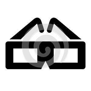 Cinema 3d glasses vector icon
