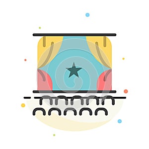 Cinema, Debut, Film, Performance, Premiere Abstract Flat Color Icon Template