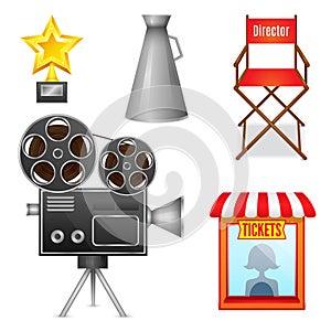 Cinema entertainment decorative icons