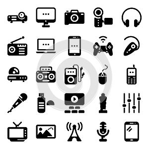 Cinema Equipment Glyph Icons