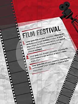 Cinema festival poster or flyer template for your design. Vector