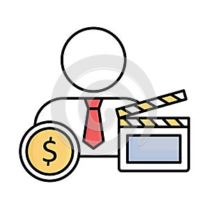 Cinema fill inside vector icon which can easily modify or edit