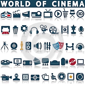 Cinema, film and movie icons