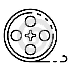 Cinema film reel icon, outline style