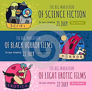 Cinema Genres Banners