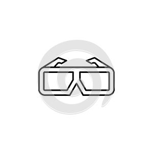 cinema, glasses, 3d icon. Simple thin line, outline vector of movie, cinema, film, screen, flicks icons for UI and UX, website or