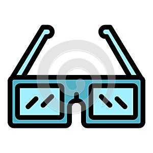 Cinema glasses icon vector flat