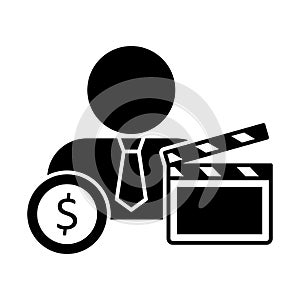 Cinema Glyph Style vector icon which can easily modify or edit