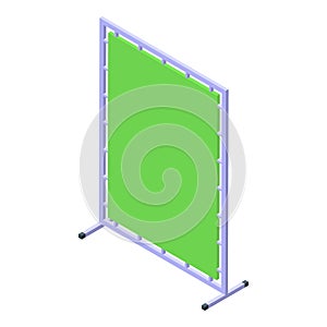 Cinema green wall icon, isometric style