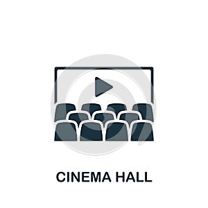 Cinema hall icon. Monochrome simple sign from entertainment collection. Cinema hall icon for logo, templates, web design