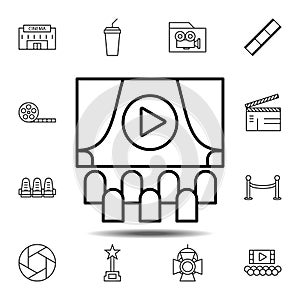 cinema, hall, screen, people icon. Simple thin line, outline vector element of Cinema icons set for UI and UX, website or mobile