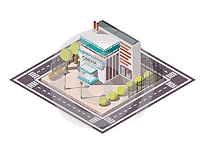 Cinema Isometric Illustration