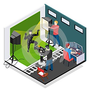 Cinema Motion Capture Isometric Composition