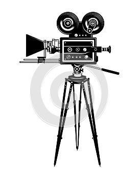 Cinema movie camera side view template