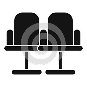 Cinema movie chair icon simple vector. Video film
