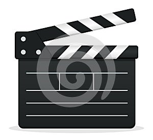 cinema or movie clapperboard isolated