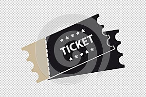 Cinema, Movie, Concert Ticket Icon - Vector Illustration - Isolated On Transparent Background