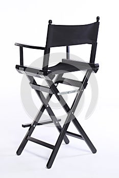 Cinema movie director chair stool isolated on white background photo