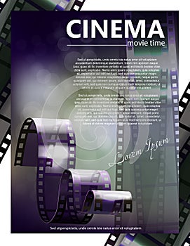 Cinema movie vector poster design