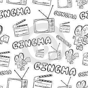 Cinema objects seamless white back