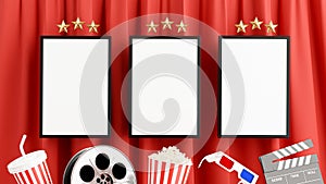 cinema poster decoration with reel film