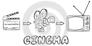 Cinema process and objects isolated