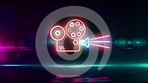 Cinema projector and camera symbol abstract loopable animation