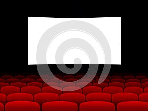 Cinema screen with empty seats