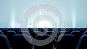 Cinema seats auditorium with flashing lights