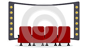 Cinema seats illustration. Flat vector objects isolated on a white background.