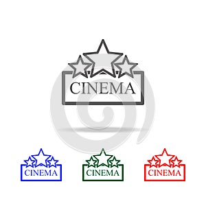 cinema sign icon. Elements of cinema and filmography multi colored icons. Premium quality graphic design icon. Simple icon for web