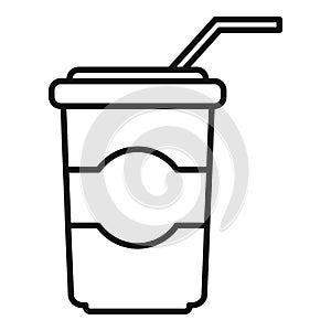 Cinema soda cup icon outline vector. Video film