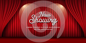 Cinema Theater curtains red banner background