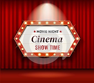 Cinema theater frame retro vector illustrations