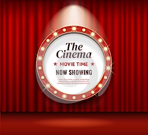 Cinema theater frame retro vector illustrations