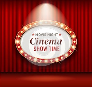 Cinema theater frame retro vector illustrations