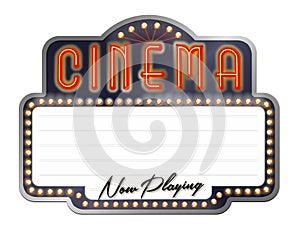 Cinema Theater Marquee Now Playing