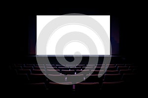 Cinema Theater Screen with Empty Audience Seating