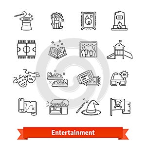 Cinema, theme park, galery, amusement events