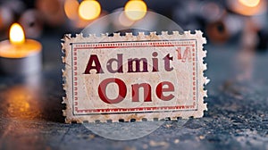 Cinema Ticket: Admit One - AI Generated