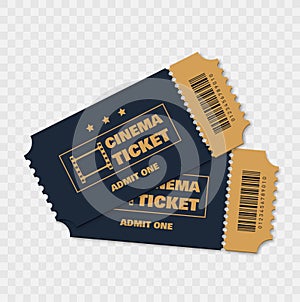 Cinema ticket isolated on white background